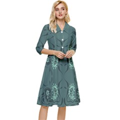 Floral Pattern Paisley Style Paisley Print   Classy Knee Length Dress