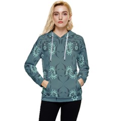 Floral Pattern Paisley Style Paisley Print   Women s Lightweight Drawstring Hoodie by Eskimos