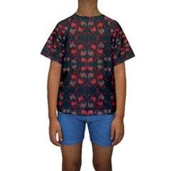 Floral Pattern Paisley Style Paisley Print   Kids  Short Sleeve Swimwear by Eskimos