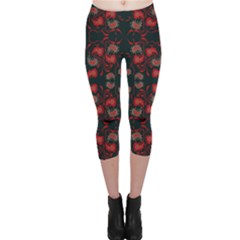 Floral Pattern Paisley Style Paisley Print   Capri Leggings  by Eskimos