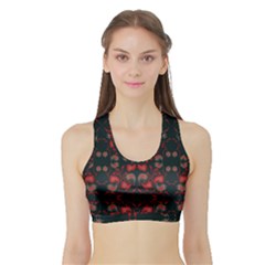 Floral Pattern Paisley Style Paisley Print   Sports Bra With Border by Eskimos