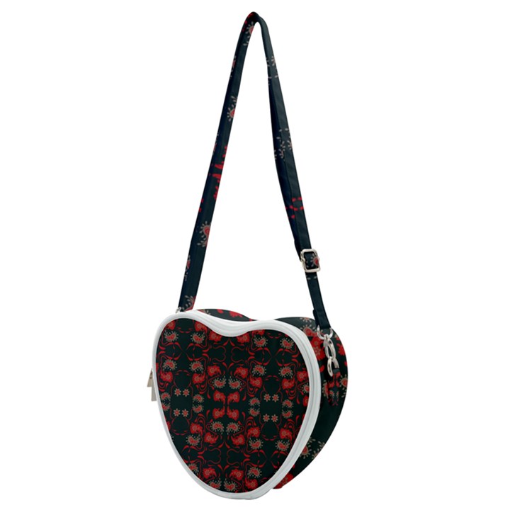 Floral pattern paisley style Paisley print.  Heart Shoulder Bag