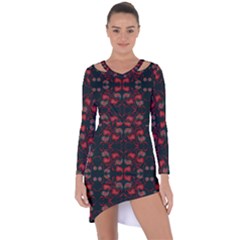 Floral Pattern Paisley Style Paisley Print   Asymmetric Cut-out Shift Dress by Eskimos