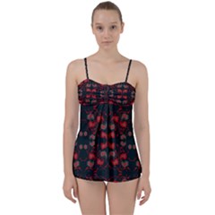 Floral Pattern Paisley Style Paisley Print   Babydoll Tankini Set by Eskimos