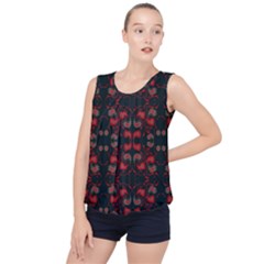 Floral Pattern Paisley Style Paisley Print   Bubble Hem Chiffon Tank Top by Eskimos