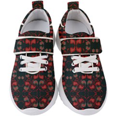 Floral Pattern Paisley Style Paisley Print   Kids  Velcro Strap Shoes by Eskimos