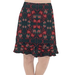 Floral Pattern Paisley Style Paisley Print   Fishtail Chiffon Skirt by Eskimos