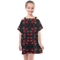 Floral Pattern Paisley Style Paisley Print   Kids  One Piece Chiffon Dress by Eskimos