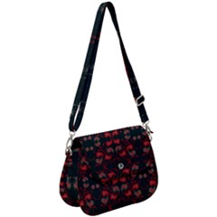 Floral Pattern Paisley Style Paisley Print   Saddle Handbag by Eskimos