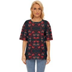 Floral Pattern Paisley Style Paisley Print   Oversized Basic Tee