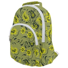 Floral Pattern Paisley Style Paisley Print   Rounded Multi Pocket Backpack by Eskimos