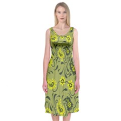 Floral Pattern Paisley Style Paisley Print   Midi Sleeveless Dress by Eskimos