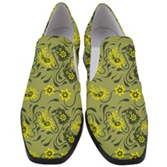 Floral Pattern Paisley Style Paisley Print   Women Slip On Heel Loafers by Eskimos