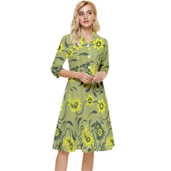 Floral Pattern Paisley Style Paisley Print   Classy Knee Length Dress by Eskimos