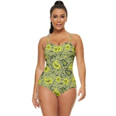 Floral Pattern Paisley Style Paisley Print   Retro Full Coverage Swimsuit by Eskimos