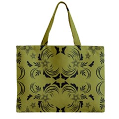 Floral Folk Damask Pattern Fantasy Flowers  Zipper Mini Tote Bag by Eskimos