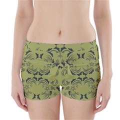 Floral Folk Damask Pattern Fantasy Flowers  Boyleg Bikini Wrap Bottoms by Eskimos