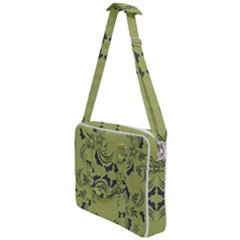 Floral Folk Damask Pattern Fantasy Flowers  Cross Body Office Bag by Eskimos