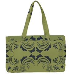 Floral Folk Damask Pattern Fantasy Flowers  Canvas Work Bag by Eskimos