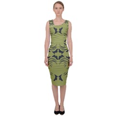 Floral Folk Damask Pattern Fantasy Flowers  Sleeveless Pencil Dress by Eskimos