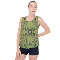 Floral Folk Damask Pattern Fantasy Flowers  Bubble Hem Chiffon Tank Top by Eskimos