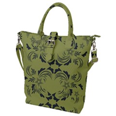 Floral Folk Damask Pattern Fantasy Flowers  Buckle Top Tote Bag by Eskimos