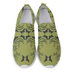 Floral Folk Damask Pattern Fantasy Flowers  Women s Slip On Sneakers by Eskimos