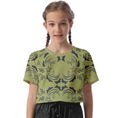 Floral Folk Damask Pattern Fantasy Flowers  Kids  Basic Tee by Eskimos