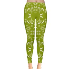 Floral Folk Damask Pattern  Leggings  by Eskimos