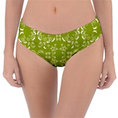 Floral Folk Damask Pattern  Reversible Classic Bikini Bottoms by Eskimos