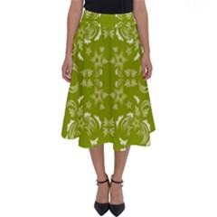 Floral Folk Damask Pattern  Perfect Length Midi Skirt by Eskimos