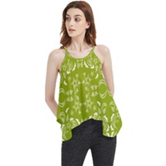 Floral Folk Damask Pattern  Flowy Camisole Tank Top by Eskimos