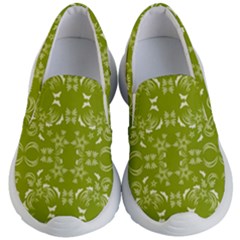 Floral Folk Damask Pattern  Kids Lightweight Slip Ons by Eskimos