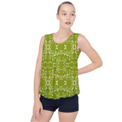 Floral Folk Damask Pattern  Bubble Hem Chiffon Tank Top by Eskimos