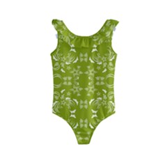 Floral Folk Damask Pattern  Kids  Frill Swimsuit by Eskimos