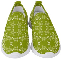 Floral Folk Damask Pattern  Kids  Slip On Sneakers by Eskimos