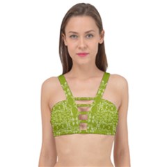 Floral Folk Damask Pattern  Cage Up Bikini Top by Eskimos