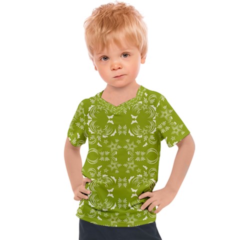 Floral Folk Damask Pattern  Kids  Sports Tee by Eskimos