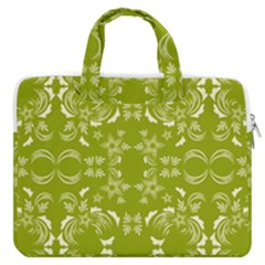 Floral Folk Damask Pattern  Macbook Pro Double Pocket Laptop Bag by Eskimos