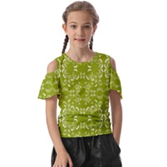 Floral Folk Damask Pattern  Kids  Butterfly Cutout Tee by Eskimos