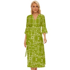 Floral Folk Damask Pattern  Midsummer Wrap Dress by Eskimos