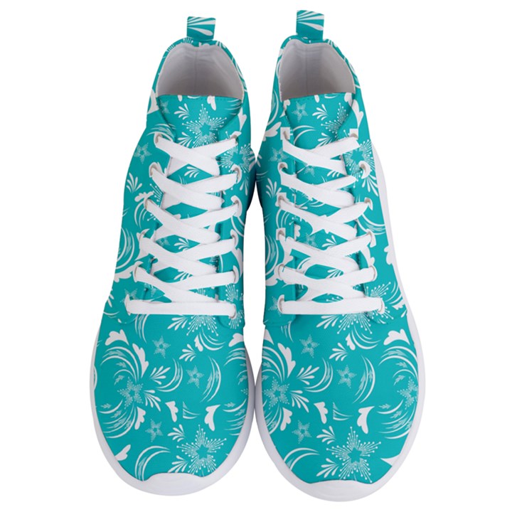 Folk flowers print Floral pattern Ethnic art Men s Lightweight High Top Sneakers