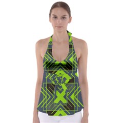 Abstract Geometric Design    Babydoll Tankini Top by Eskimos