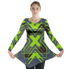 Abstract Geometric Design    Long Sleeve Tunic  by Eskimos