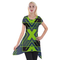 Abstract Geometric Design    Short Sleeve Side Drop Tunic by Eskimos