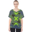 Abstract geometric design    V-Neck Dolman Drape Top View1