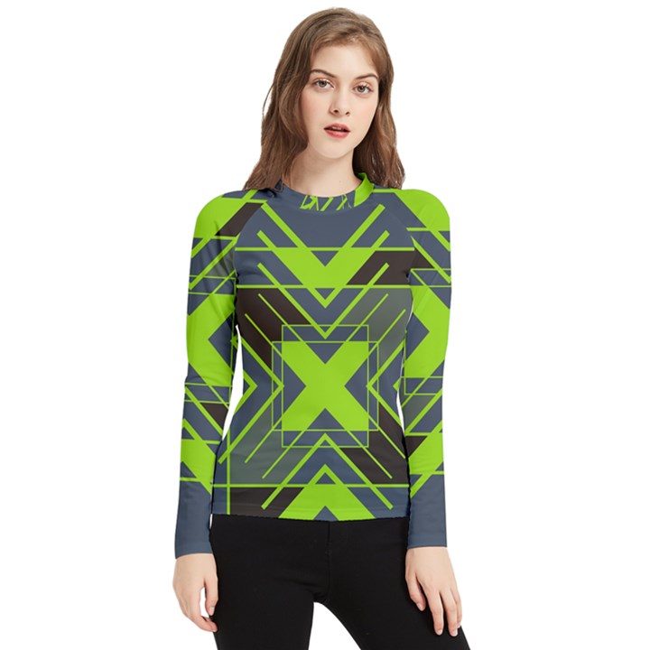 Abstract geometric design    Women s Long Sleeve Rash Guard