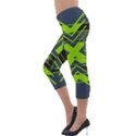 Abstract geometric design    Lightweight Velour Capri Leggings  View3