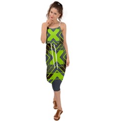 Abstract Geometric Design    Waist Tie Cover Up Chiffon Dress by Eskimos