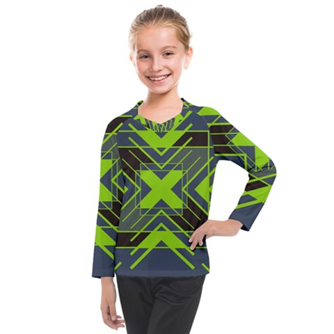 Abstract Geometric Design    Kids  Long Mesh Tee by Eskimos